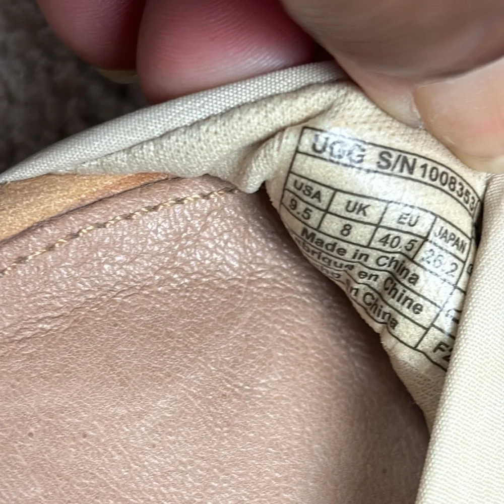 UGG Jules Espadrille Wedge Sandal Size 9.5 Leather Heel Cap Feminine Cream Bow - Picture 8 of 10